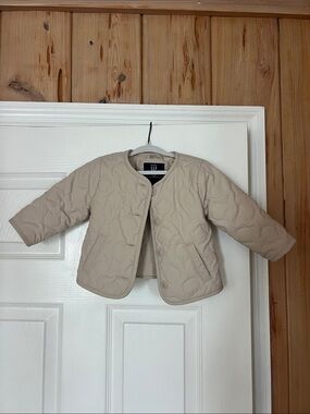 GAP Beige Quilted Baby Jacket with Stitching